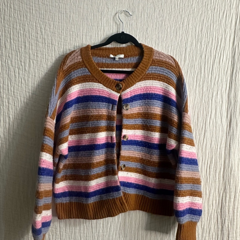 Striped Springview Cardigan Sweater in Coziest Yarn Sz xl - Picture 3 of 5